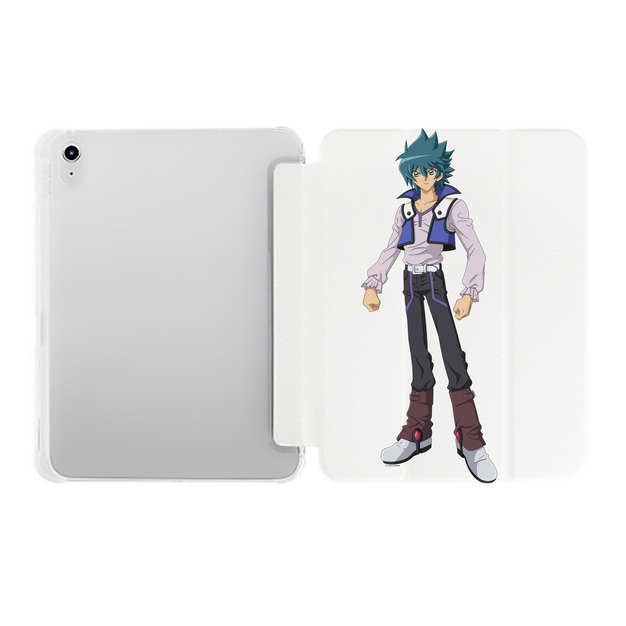 （画像用） 遊☆戯☆王 Yu-Gi-Oh! IPad ケース ペン収納付き 三つ折りスタンド PUレザー×シリコン 対応機種9.5/10.5/10.9インチ
